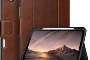 AUAUA Case for iPad Air 13 Inch M2 2024, with Pencil Holder and Pocket, Multiple Viewing Angles, Magnetic Closure, Auto Sleep/Wake (Brown)