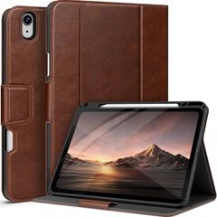 AUAUA Case for iPad Air 13 Inch M2 2024, with Pencil Holder and Pocket, Multiple Viewing Angles, Magnetic Closure, Auto Sleep/Wake (Brown)