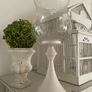 ShabbyChic Set of 2 Extra Large Candle Holders with Ribbed Glass Top Image 6