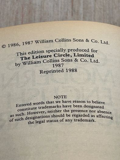 Vintage The Collins Modern English Dictionary