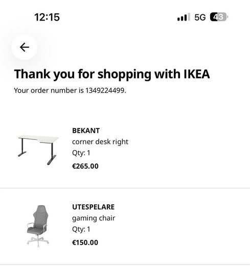 Ikea Bekant corner desk