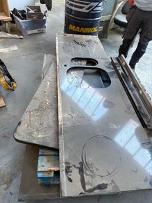 Granite worktop, stanley rangemaster gas.