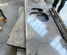 Granite worktop, stanley rangemaster gas.