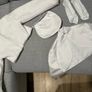 Communion dress size 128 + silk crop jacket + fleece crop jacket + gloves + handbag Image 7