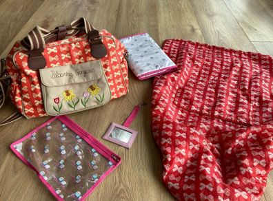 Pink Lining Blooming Gorgeous with matching buggy blanket