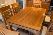 solid oak extending dining table and chairs