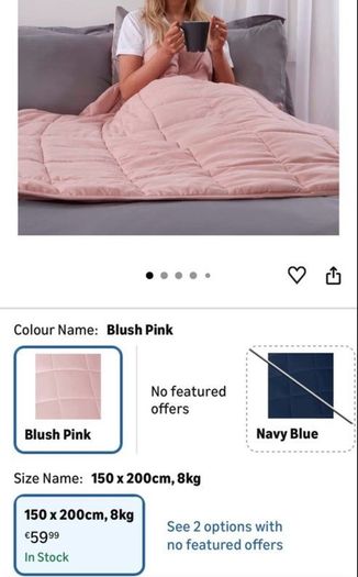 Pink Weighted blankets 8kg 150cm X 200cm