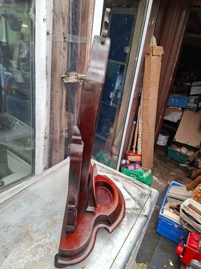 1850s to 1890s Antique Victorian Mahogany Shield-Shaped Dressing Table Mirror featuring Carved Scroll Supports and a Lift-up Trinket Compartment, Postage Available
