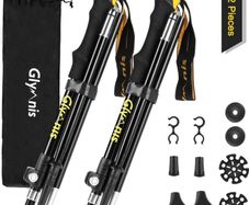 Walking Hiking Trekking Poles 2 Pack, Telescopic Collapsible Aluminum Hiking Sticks for Men with Quick Lock System, Lightweight Walking Poles for Hiking, Camping, Backpacking, Walking (FREE POSTAGE)