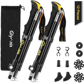 Walking Hiking Trekking Poles 2 Pack, Telescopic Collapsible Aluminum Hiking Sticks for Men with Quick Lock System, Lightweight Walking Poles for Hiking, Camping, Backpacking, Walking (FREE POSTAGE)