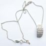 Vintage Sterling Silver 925 Necklace With Crystal Rectangle Pendant 5,8g length 18" Image 6