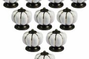Europe Style Ceramic Pumpkin Door Drawer Knobs Vintage for Dresser Kitchen Cabinet Cupboard Pulls Handles 10Pack (MULTIPLE COLOURS)
