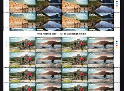 2016 Ireland Wild Atlantic Way Commemorative Stamp Sheetlet Plate 1A1A1A1A Mint Never Hinged (MNH)