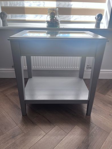 Side Table Ikea Liatorp grey/glass