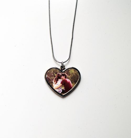 Personalised Photo Heart shape Pendant with Chain free postage