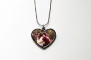 Personalised Photo Heart shape Pendant with Chain free postage