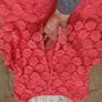 Coral colour lace dress Image 4