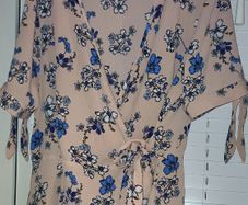 Pink & blue floral top
