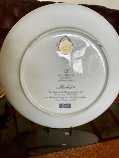 Vintage Collectors Plate Autumn Herbst Wall plate Heinrich Porcelain Villeroy and Boch