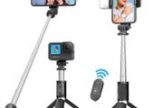 Wireless Selfie Stick Tripod Stand with Light Bluetooth Remote Extendable Tripod for iPhone Mobile Phone Tiktok Live Streaming