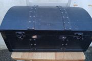 Vintage Black Wooden Chest