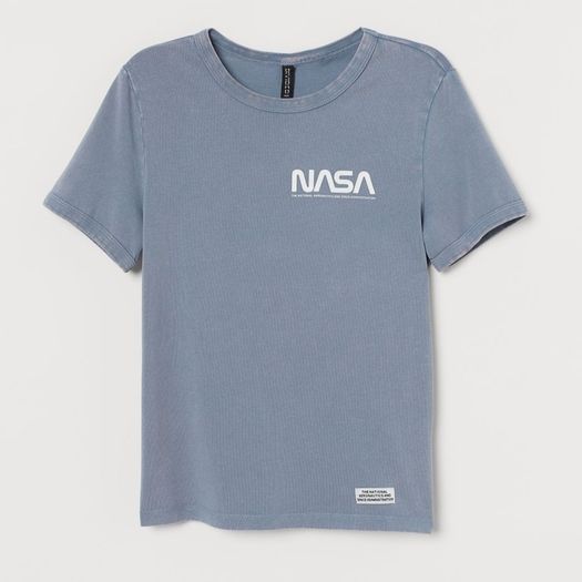 H&M NASA T-shirt Pigeon Blue s. M