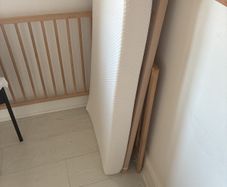cot mattress and sheets (sleep bag, duvets etc)
