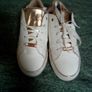 River Island white and gold flats Image 2