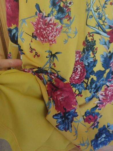 Mustard floral mini dress (free postage)