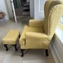 Queen Anne armchair and footstool Image 3