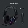Logitech G733 LIGHTSPEED Wireless Gaming Headset with suspension headband, LIGHTSYNC RGB, Blue VO!CE mic technology and PRO-G audio drivers, 29 Hour battery life, 20m range - Black Image 3