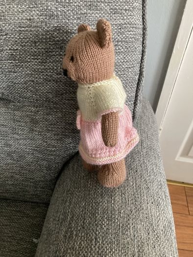 Hand knit teddy
