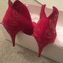 Raspberry red suede shoes Image 4