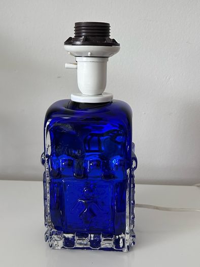 Cobalt blue Swedish lamp base by Josef Schott