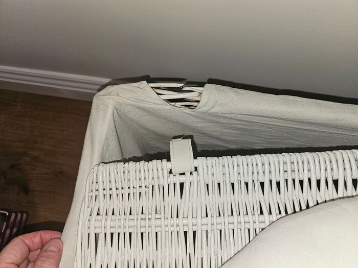 White wicker storage box