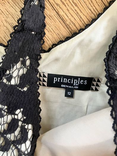 Principles Black and white lace occasion dress