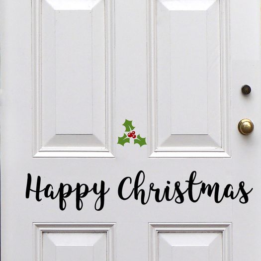 Happy Christmas Sticker, Happy Christmas Decal, Front Door Decal/Sticker, Christmas Sticker, Christmas Window Sticker, Christmas Door Sign