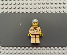 lego star wars sw0023 Obi-Wan Kenobi minifigure- Old, Yellow Head, Light Gray Hair