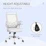 Mesh Office Chair, Computer Desk Chair with Flip-up Armrests, Lumbar Back Support and Swivel Wheels, White Image 3