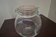 Glass storage jar