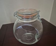 Glass storage jar