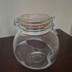 Glass storage jar
