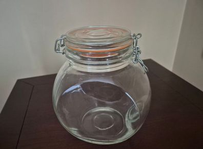 Glass storage jar