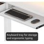 Height Adjustable Desk, 120cm Electric Standing Desk with Drawers, Sit stand up Table with Keyboard Tray, Office Table with Sockets and LED Light, Monitor Stand, White Image 2