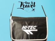 main image for ad Hi-tec retro messenger travel school bag with velcro flap and front zipped pocket.