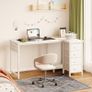 Computer Desk with Drawers, 120x70 cm Corner Desk for Home Office, Reversible L Shaped Office Desks White Image 2