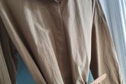 COS camel cotton longline shirt dress / coat Sz 12 - 16 Rrp 89 (New)