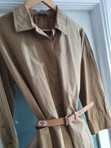 COS camel cotton longline shirt dress / coat Sz 12 - 16 Rrp 89 (New)