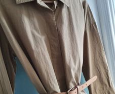 COS camel cotton longline shirt dress / coat Sz 12 - 16 Rrp 89 (New)
