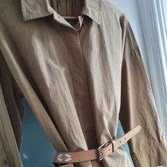 COS camel cotton longline shirt dress / coat Sz 12 - 16 Rrp 89 (New)